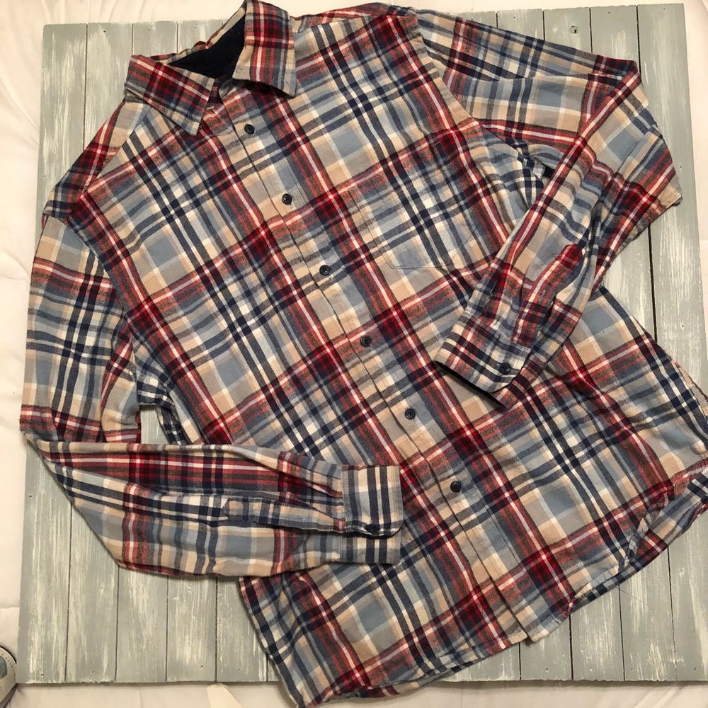 Men’s Merona Button Up Plaid Shirt